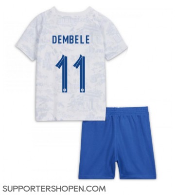Frankrike Ousmane Dembele #11 Bortatröja Barn VM 2022 Kortärmad (+ korta byxor)